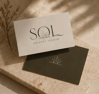Sol Pilates business card design